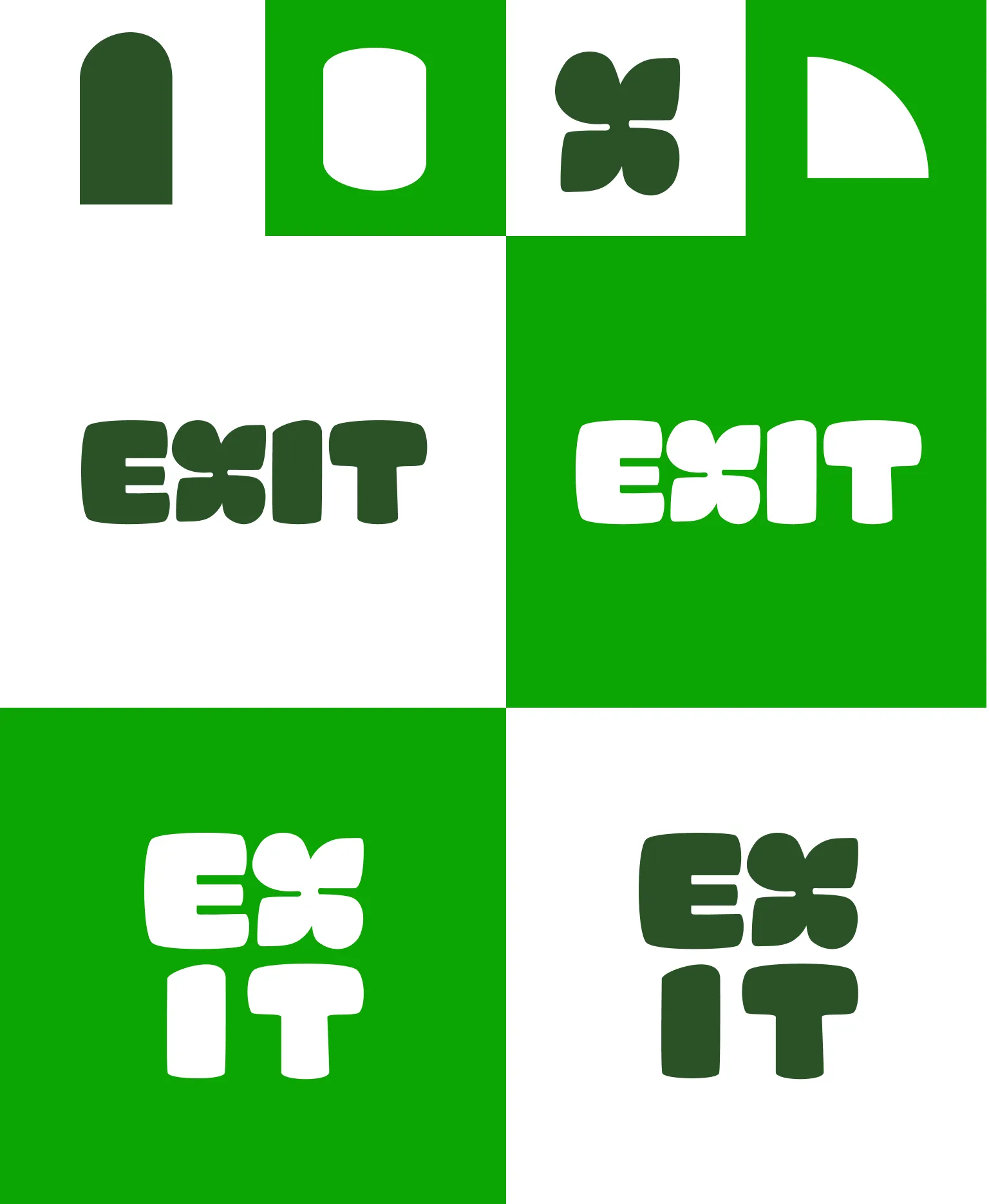 EXIT logo system — icons and wordmark variations